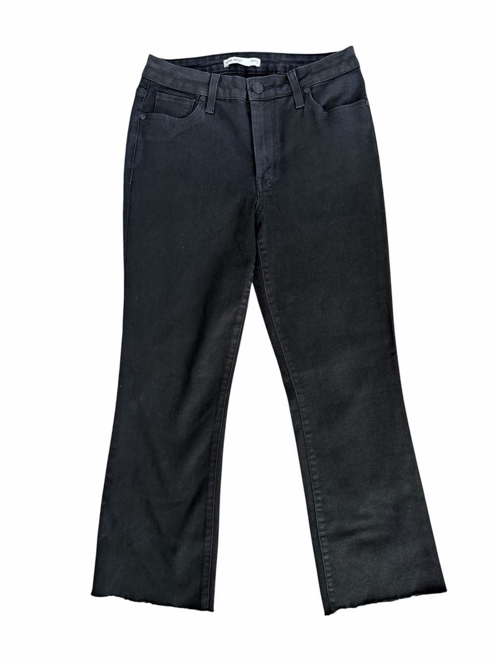 Nine West Women’s Kick Flare Jeans Coated Black Size 4